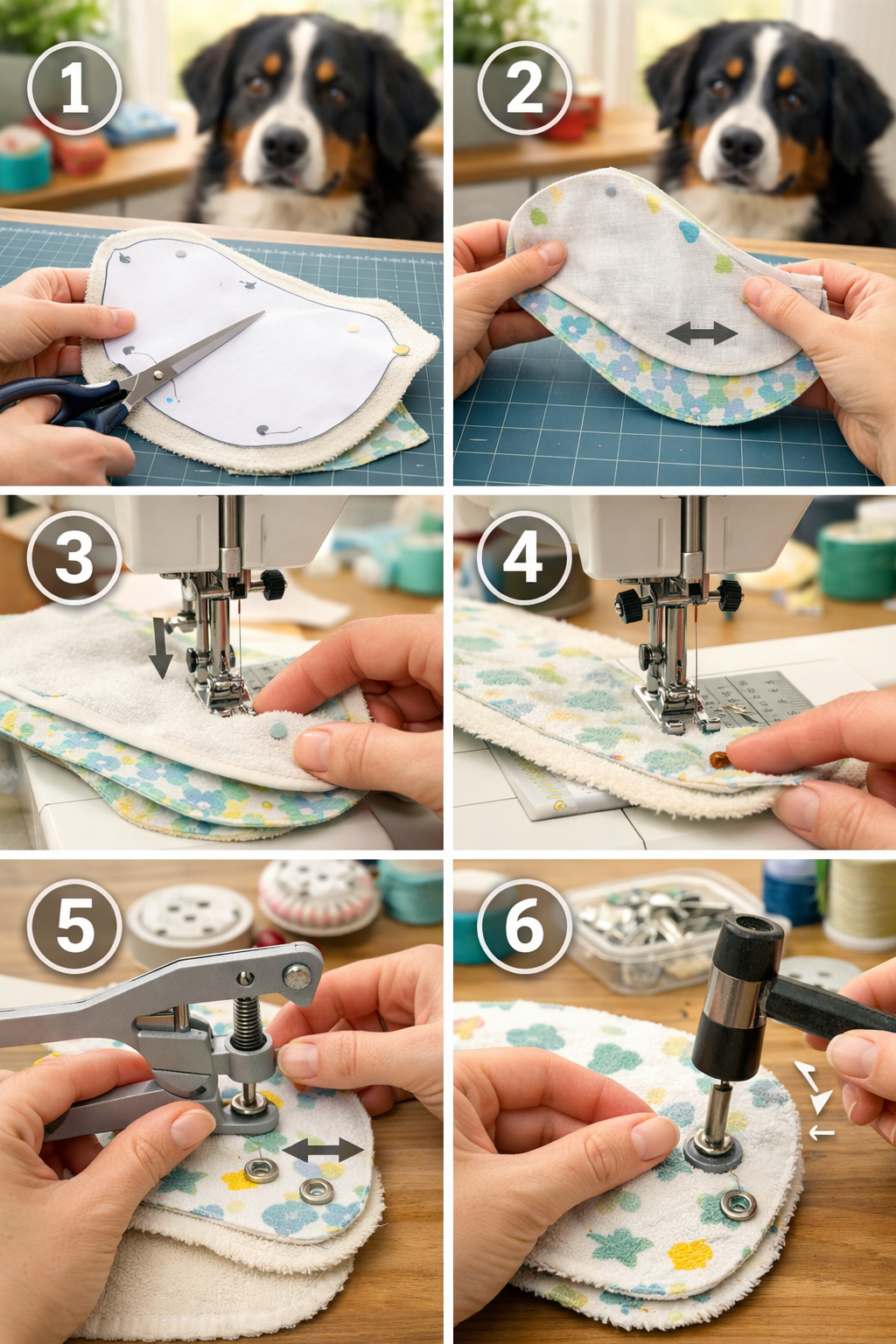 Don't use text on the cover image. Portrait/Pinterest format (1024x1536) step-by-step visual tutorial showing hands completing key stages of